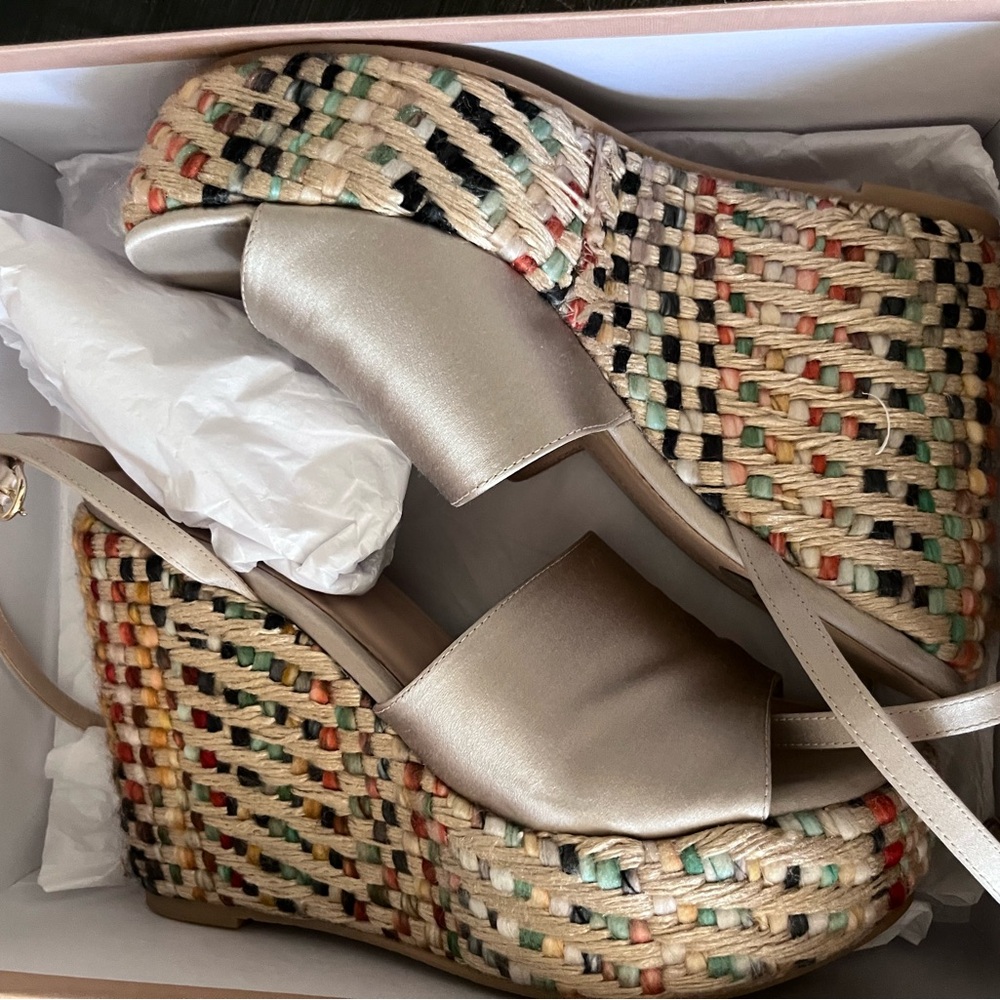 Ras Multicolor Woven Wedge Sandals